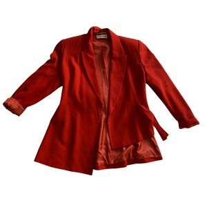 Women’s Red Waist-Tie Blazer